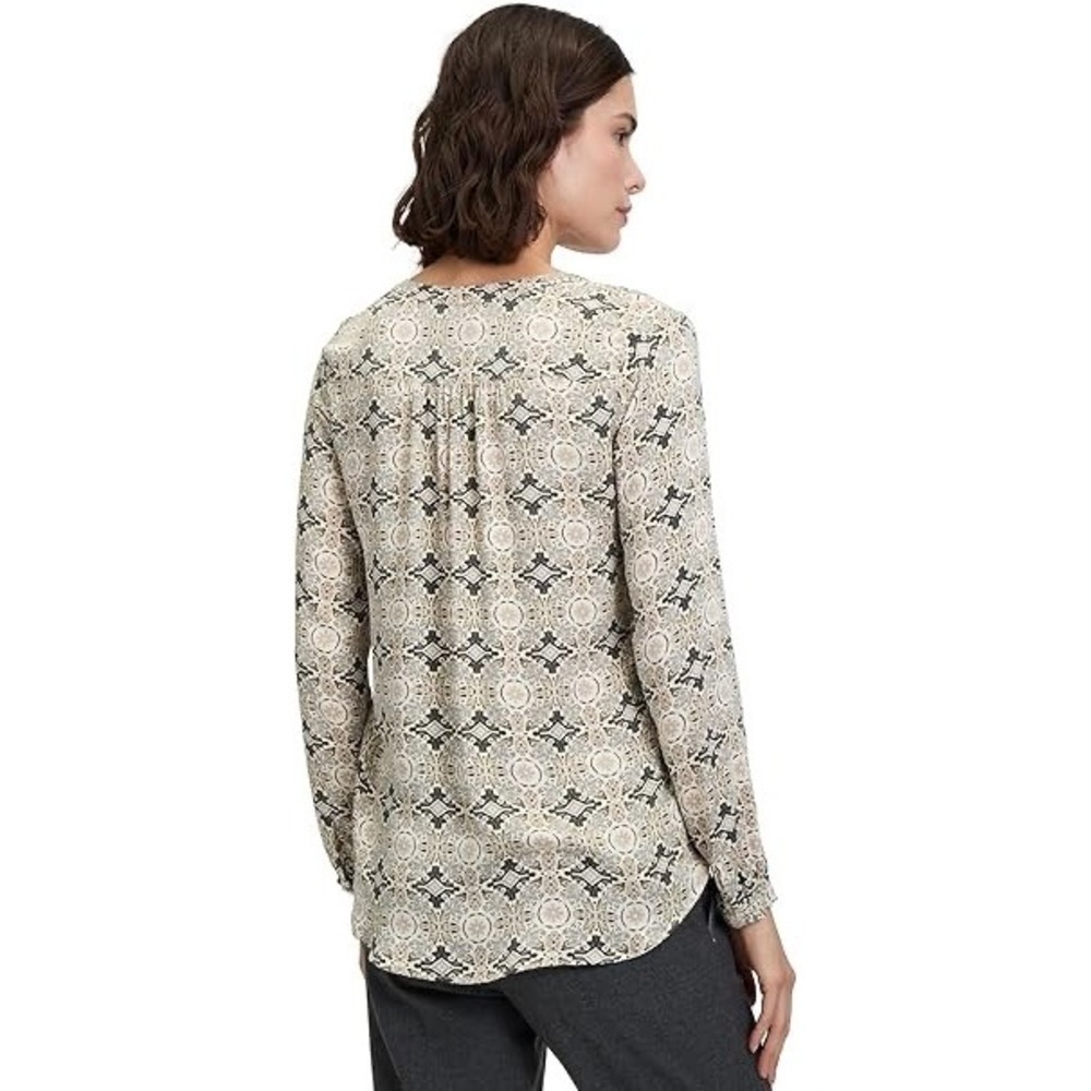 Antonio Melani Silk Blouse Tribal Snakeskin V-Neck Long Sleeve Top - Size S‎